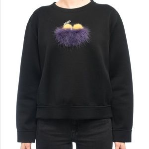 Fendi Black Yellow Purple Knit Monster sweatshirt
